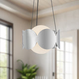 Ciel Chandelier Chrome Gold Opal Glass By Kuzco - Lifestyle View