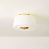 Ciela Flush Mount Aged Brass By Mitzi With Light