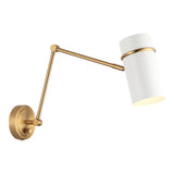 Cilindro Wall Sconce 13 Inch Aged Gold Brass & White