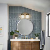 Ciona Wall Sconce 2 Lights Brushed Natural Brass By Kichler Lifestyle View