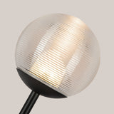 Claremont Wall Sconce Black Clear Ribbed Glass By Kuzco Detailed View