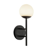 Claremont Wall Sconce Black Opal Matte Glass By Kuzco Side View
