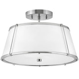 Clarke Semi Flush Mount Polished Nickel Matte White By Hinkley