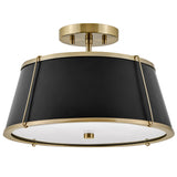 Clarke Semi Flush Mount Warm Brass Black Accents By Hinkley