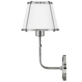 Clarke Single Light Sconce Polished Nickel Matte White By Hinkley