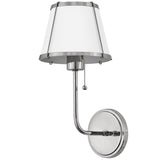 Clarke Single Light Sconce Polished Nickel Matte White By Hinkley 1