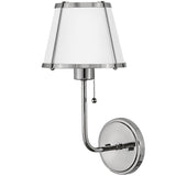 Clarke Single Light Sconce Polished Nickel Matte White By Hinkley 3