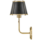 Clarke Single Light Sconce Warm Brass Black Accents By Hinkley