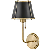 Clarke Single Light Sconce Warm Brass Black Accents Off By Hinkley