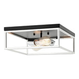 Clarke Square Flush Mount 13 Inch Black + Chrome