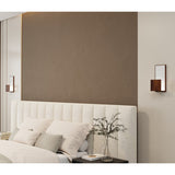 Clean Wall Sconce with White Stone Accent by Accord in Bedroom
