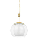 Clementon Pendant Light Aged Brass Medium By Hudson Valley
