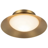 Cleo Wall Sconce Brushed Gold Opal Glass By Kuzco - Down View