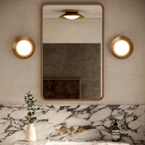 Cleo Wall Sconce Brushed Gold Opal Glass By Kuzco - Lifestyle View