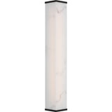 Cleor Wall Sconce — 24", Faux Alabaster, Aged Iron