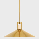 Clermont Pendant Aged Brass Medium By Hudson Valley Side View