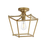 Clifton Single Semi-Flush Pendant Natural Aged Brass by Maxim Lighting