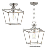 Clifton Single Semi-Flush Pendant Satin Nickel by Maxim Lighting