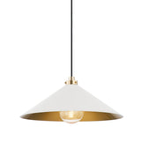 Clivedon Pendant - 20 Inch - Aged Brass with Off-White by Hudson Valley