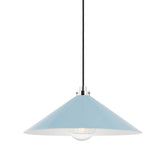 Clivedon Pendant - 20 Inch - Polished Nickel with Blue Bird by Hudson Valley
