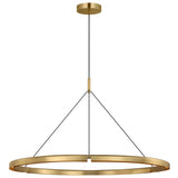 Cloak Round Chandelier Large Hand Rubbed Antique Brass Black By Visual Comfort Main View 1