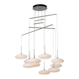 Clouds 10-Light Mobile Chandelier, shown in Vintage Platinum, Standard, by Hubbardton Forge