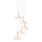 Clouds 5-Light Pendant, shown in Dark Smoke, Standard, by Hubbardton Forge