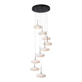 Clouds 9-Light Chandelier, shown in Black, Standard, by Hubbardton Forge
