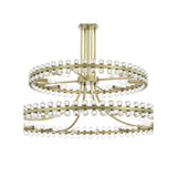 Clover 2-Tier Chandelier 39.25'' Aged Brass