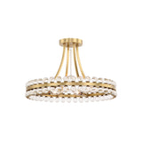 Clover Semi Flush Mount 18.25'' Aged Brass