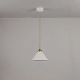 Cobb Pendant Natural White And Satin Brass Small By Original BTC Front View