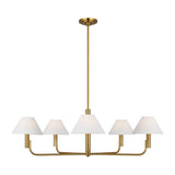 Colfax Chandelier — 40 1/2", White Linen, Burnished Brass