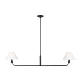 Colfax Linear Chandelier — 54 1/2", White Linen, Aged Iron