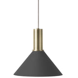 Collect Lighting Cone Pendant Brass Black Low Socket By Ferm Living