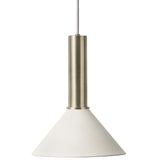 Collect Lighting Cone Pendant Brass Light Grey High Socket By Ferm Living