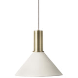 Collect Lighting Cone Pendant Brass Light Grey Low Socket By Ferm Living