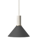 Collect Lighting Cone Pendant Light Grey Black Low Socket By Ferm Living