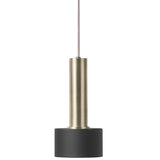 Collect Lighting Disc Pendant Brass Black High Socket By Ferm Living