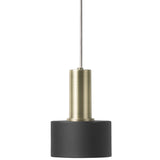 Collect Lighting Disc Pendant Brass Black Low Socket By Ferm Living