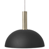 Collect Lighting Dome Pendant Brass Black High Socket By Ferm Living