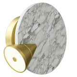 Compass Reading Light Satin Brass White Marble By CVL