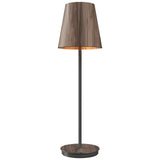 Conical Table Lamp American Walnut Small By Accord, , | Casa Di Luce Lighting