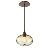 Coppa Pendant Light By Hammerton, Color: Amber, Finish: Flat Bronze