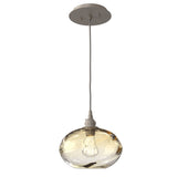 Coppa Pendant Light By Hammerton, Color: Amber, Finish: Metallic Beige Silver