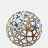 Coral Pendant Light Bamboo Blue 16 Inch By David Trubridge