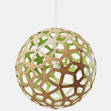 Coral Pendant Light Bamboo Lime 16 Inch By David Trubridge