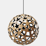 Coral Pendant Light Bamboo Black 1 Side Inside 16 Inch By David Trubridge