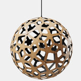 Coral Pendant Light Bamboo Black 1 Side Inside 24 Inch By David Trubridge