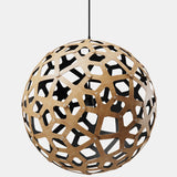 Coral Pendant Light Bamboo Black 1 Side Inside 31 Inch By David Trubridge