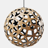 Coral Pendant Light Bamboo Black 1 Side Inside 47 Inch By David Trubridge